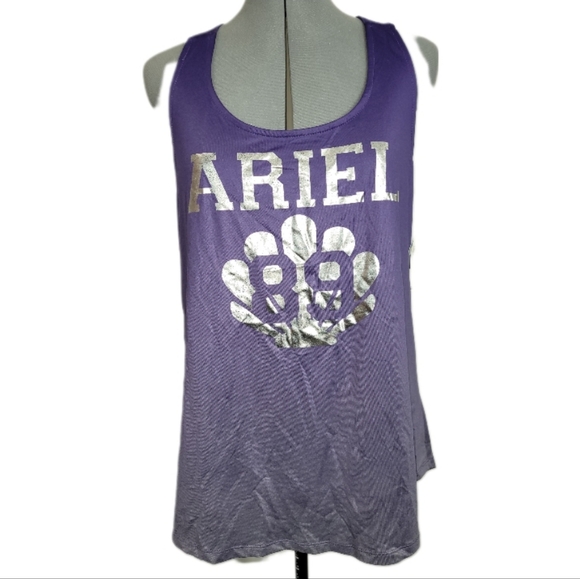The Little Mermaid Ariel Seashell Strappy Active Workout Tank L - Picture 2 of 5